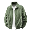 Leichte atmungsaktive Herren Sonnenschutzjacke mit Stehkragen in stilvollem Armeegrün - M / Armeegrün