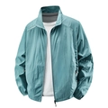 Veste de protection solaire bleu clair pour homme avec imprimé outdoor esprit aventure - M / Bleu lac