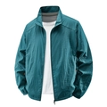 Veste de protection solaire légère pour homme en bleu sarcelle avec col montant - M / Bleu Denim