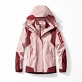 Veste outdoor 3-en-1 pour femme avec doublure polaire rose et capuche amovible - M / Veste Coupe-vent Et Doublure Amovible / Rose Rouge Vin (Femmes)