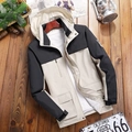 Chaqueta de exterior con capucha en beige y negro con diseño de varios bolsillos - L / Marfil