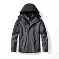 Three-in-one waterproof outdoor jacket with detachable fleece liner and hood - M / Grey [Men]