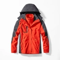 Giacca outdoor tre in uno rossa e grigio antracite con calda fodera in pile - L / Rosso Arancio (Uomini)