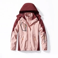 Women's pink and wine red 3-in-1 waterproof jacket with removable fleece liner - M / Pink Wine Red (Women)
