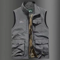 Gilet tattico grigio scuro con tasche multiple e fodera interna in rete mimetica - M / Grigio