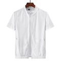 Gilet da uomo in rete bianca traspirante con cerniera per attività sportiva all'aperto - M / Bianco