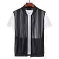 Gilet da uomo in rete traspirante per attività all'aperto con tasche a cerniera - M / Nero