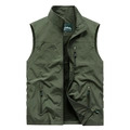 Gilet de plein air vert foncé pour homme avec poches et doublure en maille - M / Vert Armée
