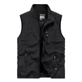 Gilet de sport extérieur noir pour hommes à séchage rapide avec poches multiples - M / Noir