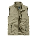 Gilet de sport d'extérieur vert armée à séchage rapide avec poches et doublure mesh - M / Khaki
