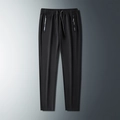 Pantaloni sportivi da uomo in seta di ghiaccio leggeri e traspiranti con vita elastica - M / Nero Gamba Dritta