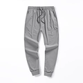 Pantalon jogger léger en soie glacée pour hommes avec taille élastique grise - Gris Jogging