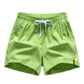 Men's loose fruit green summer shorts with drawstring elastic waist and breathable fabric - M / Verdant