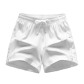 Men's breathable white sports shorts with elastic drawstring waist for casual summer wear - M / White