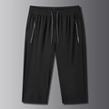 Pantaloni uomo neri in seta di ghiaccio asciugatura rapida con coulisse e tasche zip - S / Nero