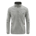 Men's light gray sun protection jacket with breathable ice silk fabric and stand collar - M / Light Gray
