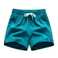 Quick-dry dark teal sports shorts with elastic waist and white drawstrings - M / Lake Blue