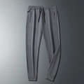 Pantalon de jogging en soie glacée gris foncé pour hommes avec poches zippées et taille élastique - 3XL / Bas Resserré / Gris