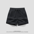 Schwarze Herren-Freizeitshorts mit Kordelzug und schnelltrocknendem Funktionsstoff - Schwarz