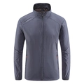Veste de protection solaire en soie glacée pour homme avec fermeture éclair orange - M / gris foncé