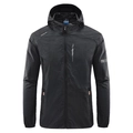 Veste de protection solaire légère noire pour homme avec capuche et coupe-vent extérieur - M / Noir