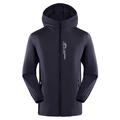 Men's navy UV protection sun jacket with hood and white mountain logo print - Dark Gray