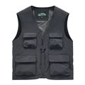 Gilet da uomo grigio scuro per outdoor con tasche multiple e fodera in rete traspirante - S / grigio scuro