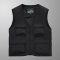 Gilet da pesca nero ad asciugatura rapida da uomo con tasche multiple e mesh - S / Nero