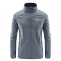 Men's grey lightweight sun protection jacket with stand collar and zipper closure - M / Dark Gray (Letter)