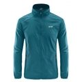 Men's lightweight breathable sun protection jacket with standing collar and outdoor print - M / Denim Blue (Letter)