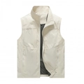 Gilet outdoor bianco crema con collo alto, tasche e fodera in rete traspirante - M / Bianco Sporco