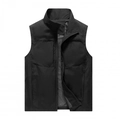 Gilet multitasche nero da uomo con fodera in rete e design a collo alto - M / Nero