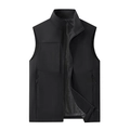 Chaleco negro casual para hombre con cremallera y forro de malla transpirable - M / Negro