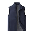 Chaleco casual azul marino para hombre con cuello alto, bolsillos y forro de malla - M / Azul oscuro