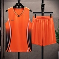 Ensemble de basket orange pour homme en tissu respirant à séchage rapide avec imprimé - M / Orange
