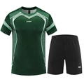 Set sportivo da uomo con maglietta verde scuro ad asciugatura rapida e pantaloncini - M / Verde Scuro