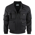 Giacca tattica da uomo nera con design multitasche e dettagli funzionali in stile utility - L / Nero