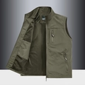 Gilet tattico da uomo verde militare con fodera in rete e tasche con cerniera - M / Verde Militare