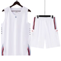 Completo sportivo bianco da uomo, canotta e pantaloncini traspiranti ad asciugatura rapida - L / Bianco