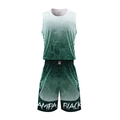 Completo basket uomo con sfumatura bianco-verde e texture a pelle di serpente - L / Verde Scuro