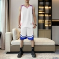 Herren Basketball Trikot-Set atmungsaktiv in Weiß mit schnelltrocknendem Stoff und Sternen - L / Weiß