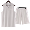 Men's light grey ice silk sports set with breathable sleeveless vest and shorts - M / Gray