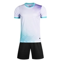 Soccer training set for adults with white and purple gradient jersey and black shorts - M / White