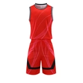 Completo da basket rosso da uomo in mesh traspirante con motivi a onde eleganti - L / Rosso