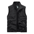 Men's black quick-dry outdoor vest with stand collar and breathable mesh lining - S / Top (1906) / Black