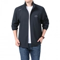 Veste décontractée pour hommes bleu marine avec logo outdoor et fermeture éclair avant - M / Bleu clair