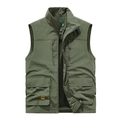 Men's casual loose multi-pocket vest in army green with breathable mesh lining - S / Top (677) / Army Green