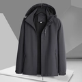 Waterproof dark grey hooded sports jacket for men and women with mesh lining and zip pockets - M / Gray