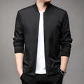 Chaqueta bomber negra clásica para hombre con cuello béisbol y detalle de cremallera metálica - M / Negro