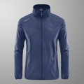 Men's dark blue ultra-thin breathable UV sun protection jacket with high stand collar - M (Recommended 90-115 Jin) / Tops / Dark Blue (No Print)